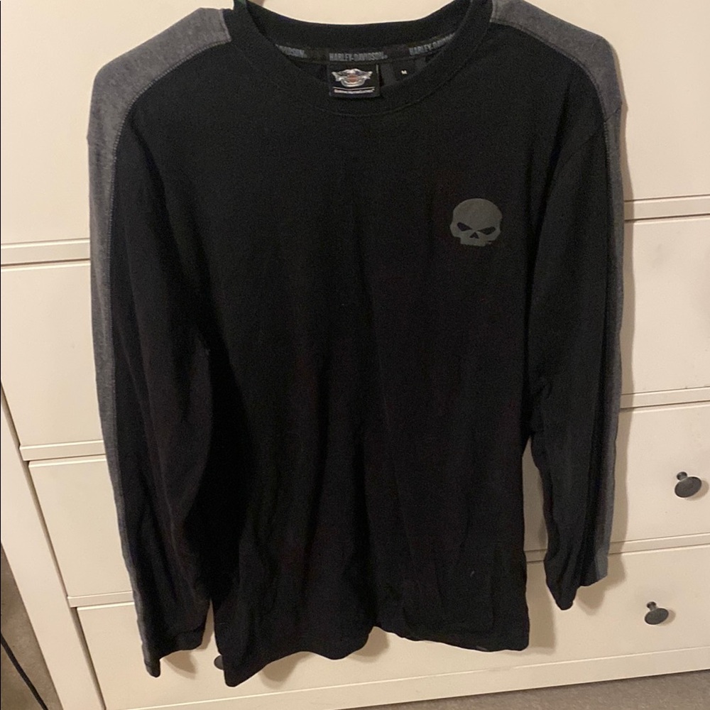 Harley-Davidson Black and Gray Long Sleeve Tee